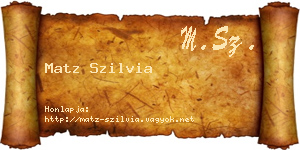Matz Szilvia névjegykártya